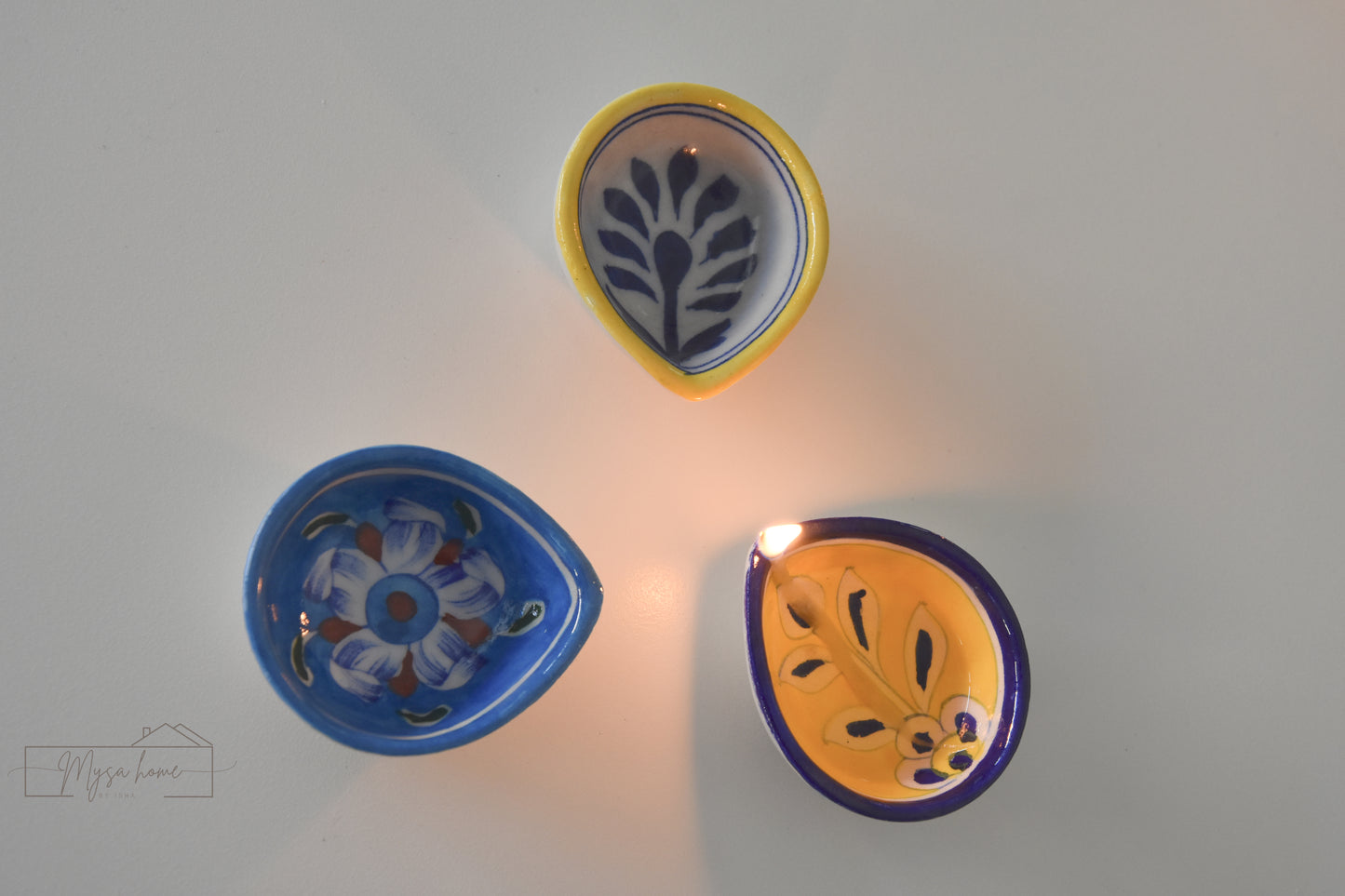 Blue Pottery Diya Design - 1