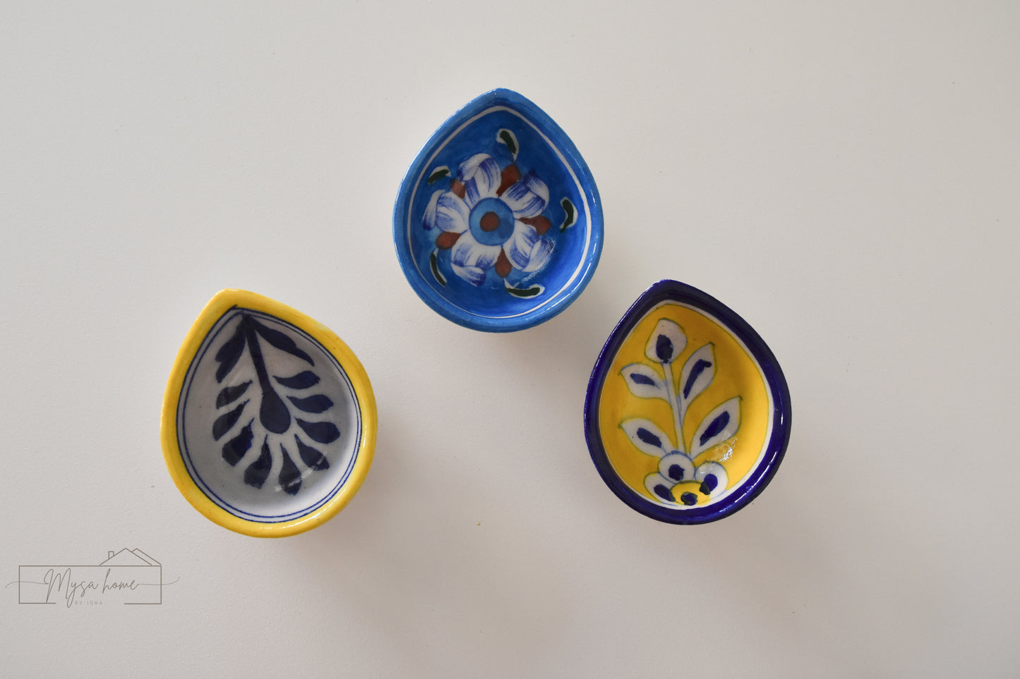 Blue Pottery Diya Design - 1