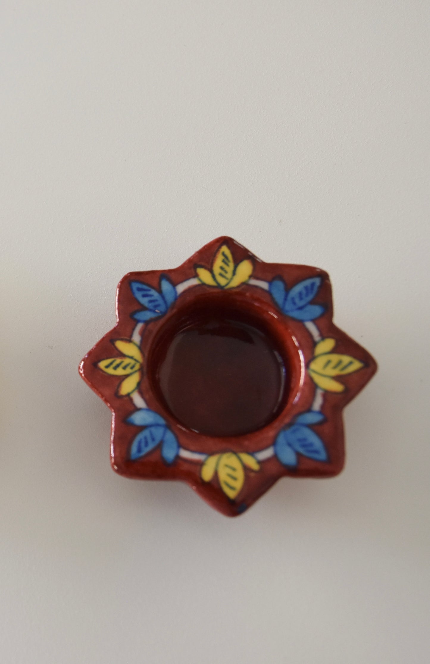 Blue Pottery Star Tea Light Diya