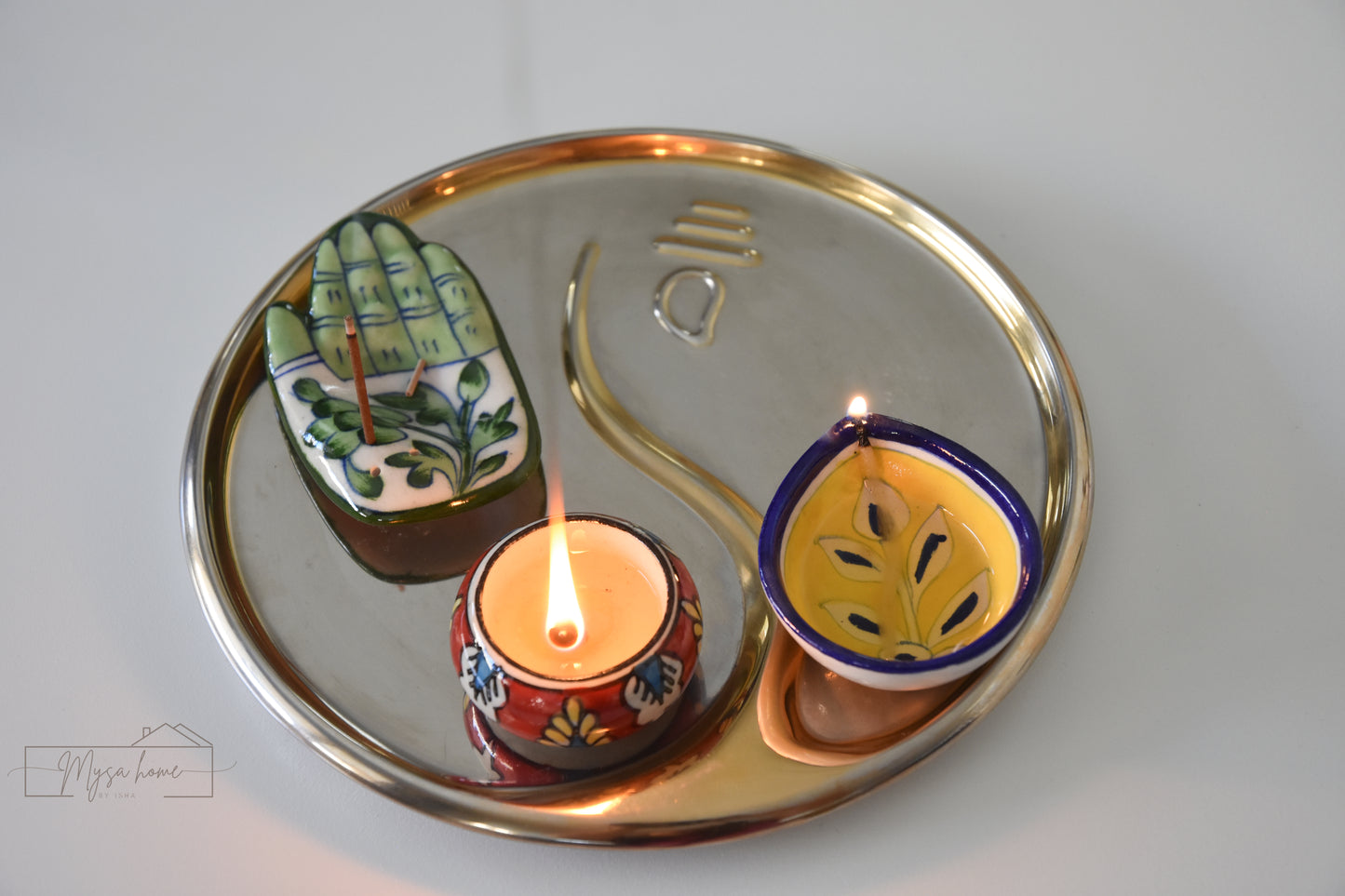 Blue Pottery Diya Design - 1