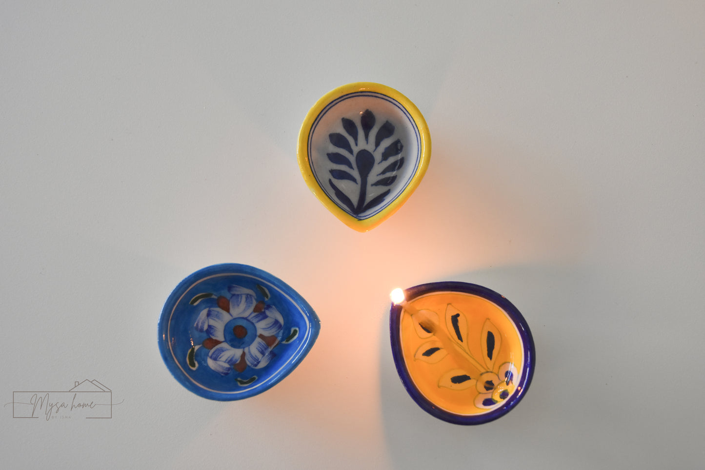 Blue Pottery Diya Design - 1