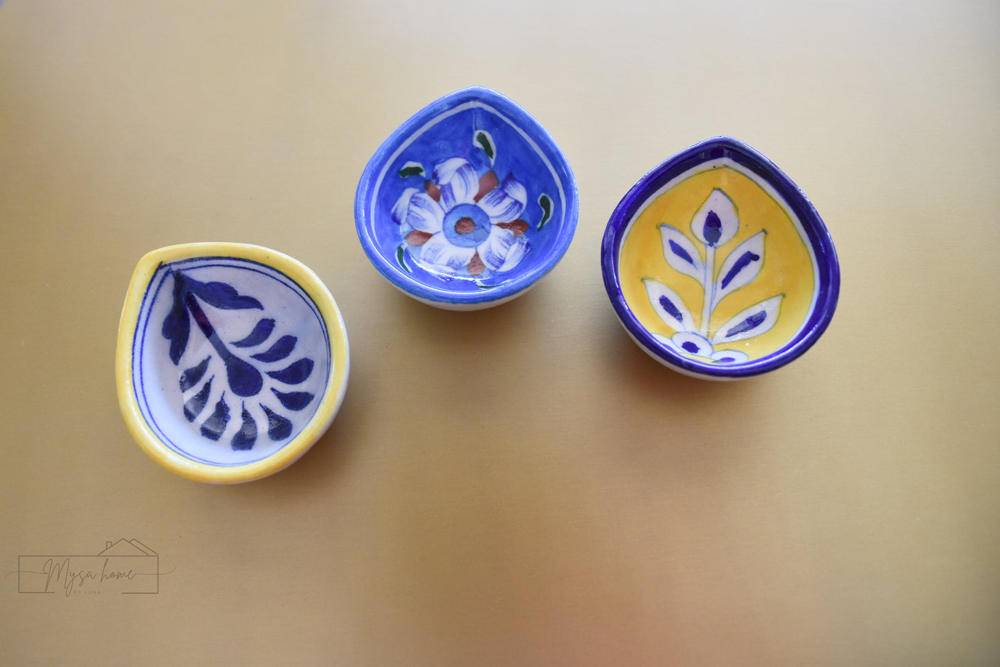 Blue Pottery Diya Design - 1