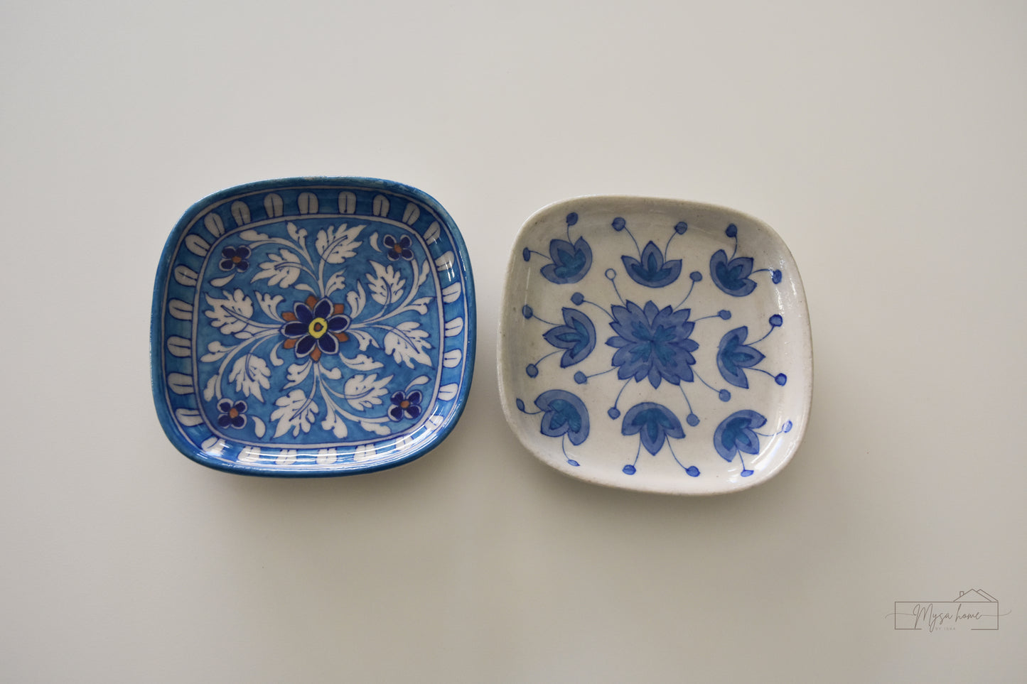 Blue Pottery Tray 4x6" - Jaipur Bloom