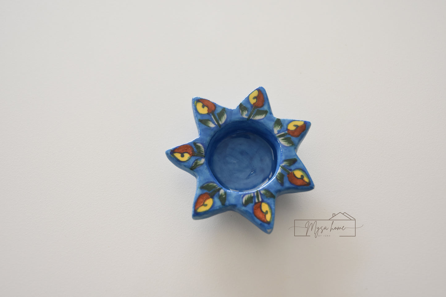 Star Tea Light Diya -5 Blue Bud
