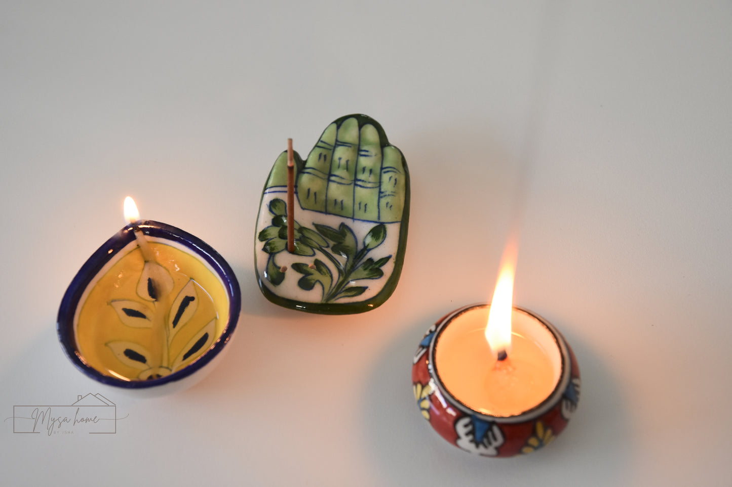 Blue Pottery Incense Stick Holder