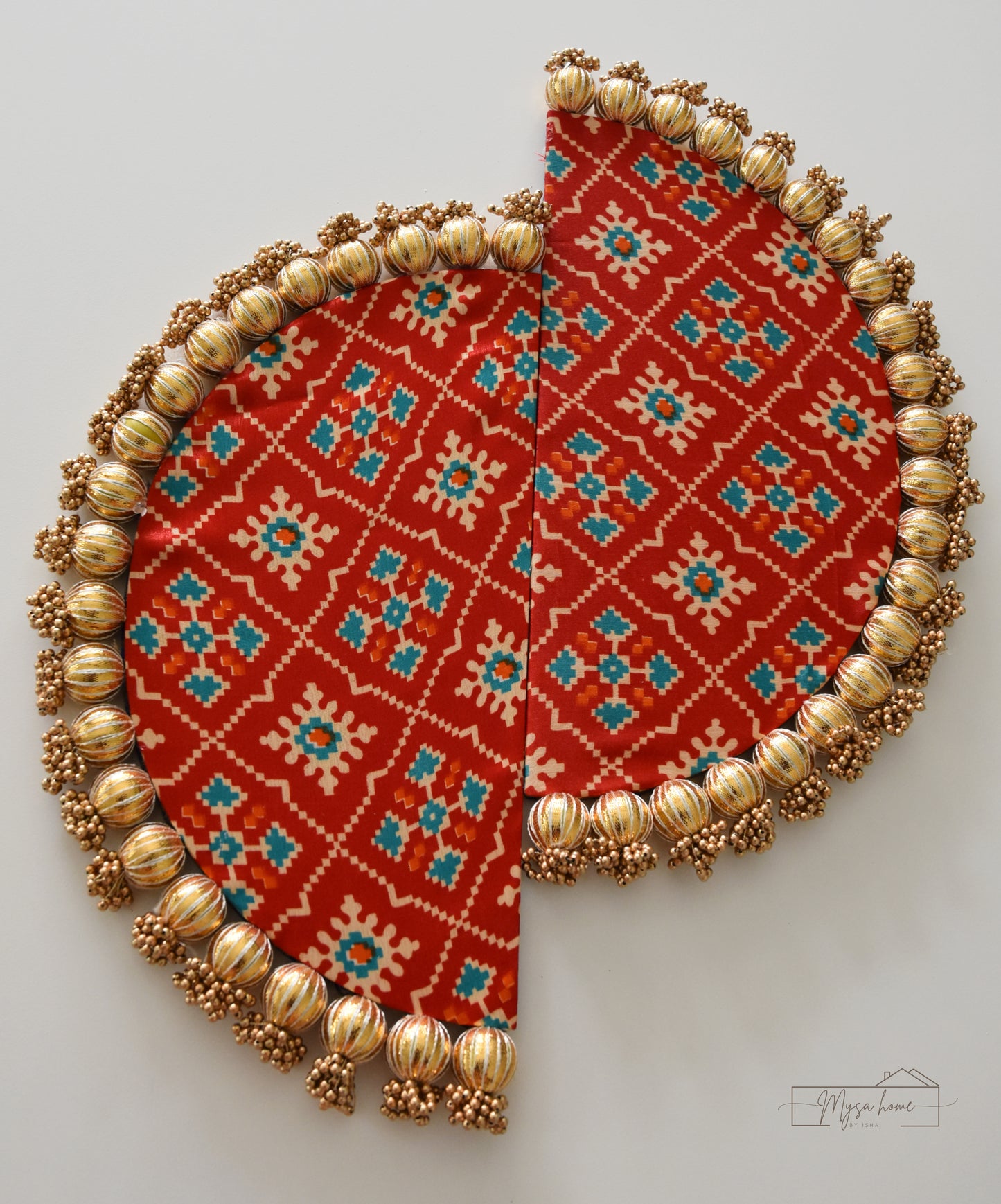 Rangoli: Reversible D - Mat 14" Red-Blue