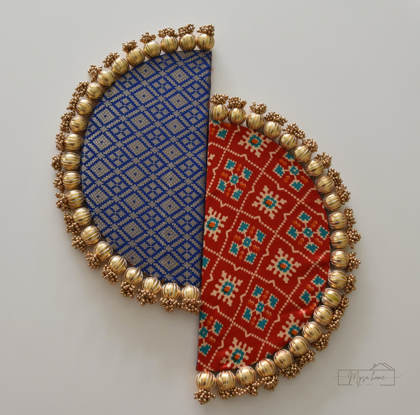 Rangoli: Reversible D - Mat 14" Red-Blue