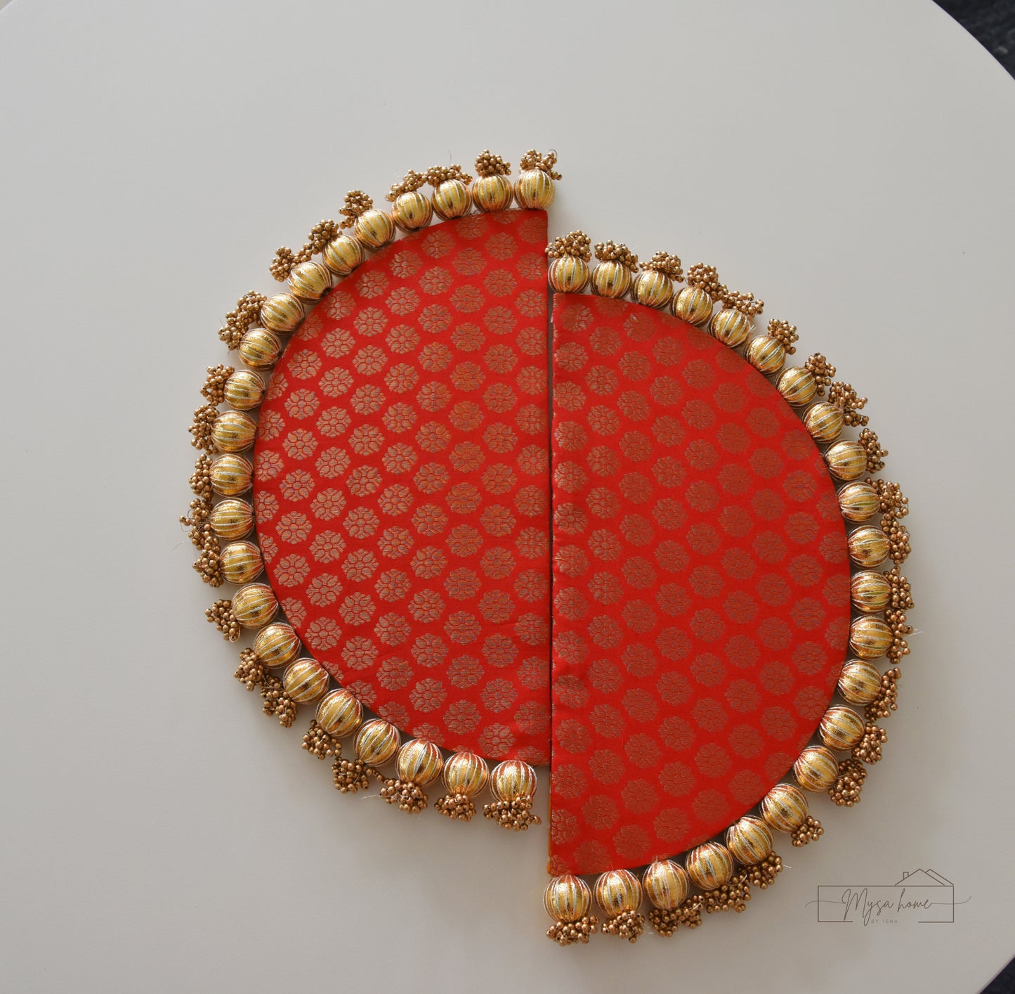 Rangoli: Reversible D - Mat 14" Red-Yellow