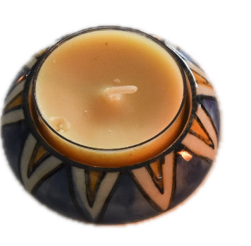 Blue Pottery Round Tea light
