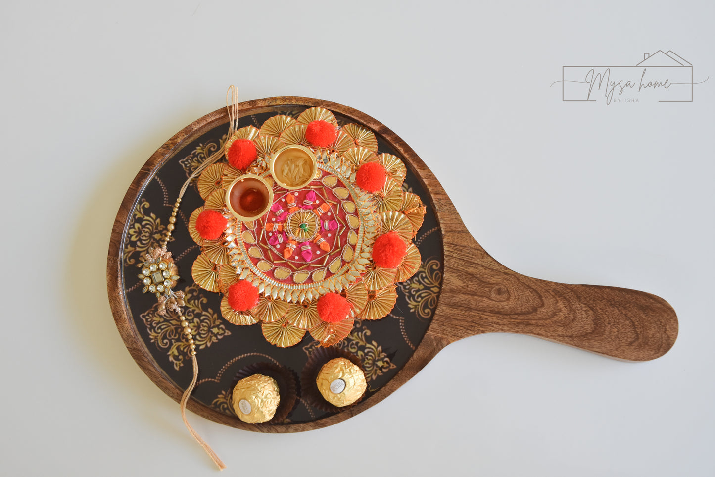 Haldi KumKum/ Tikka Platter - Red Gota