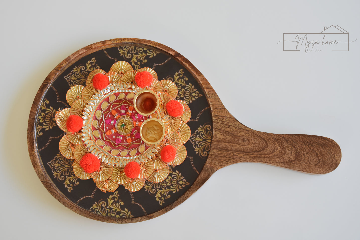 Haldi KumKum/ Tikka Platter - Red Gota