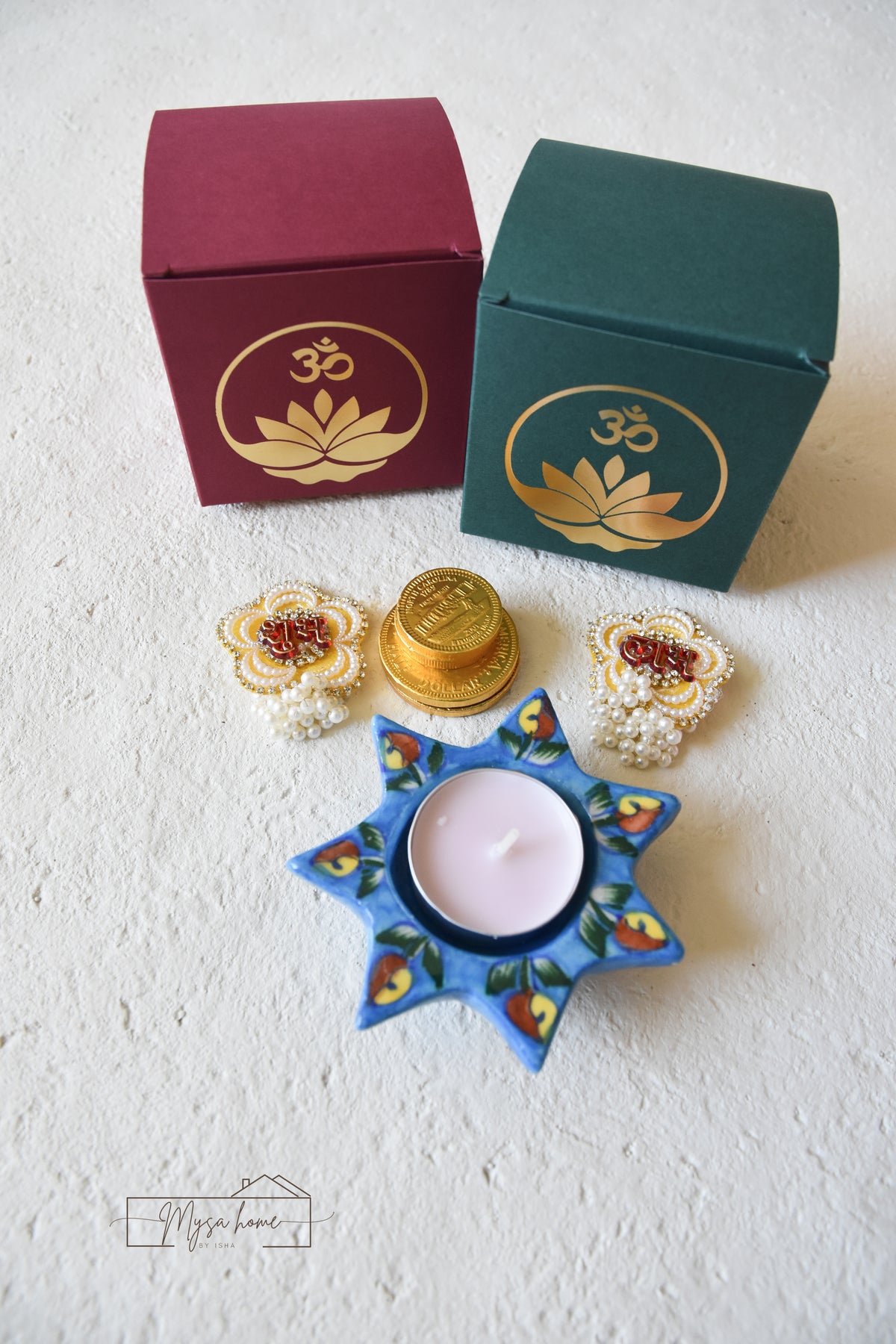 Favor - Jyoti (with Blue Pottery candle holder & Shubh Labh)