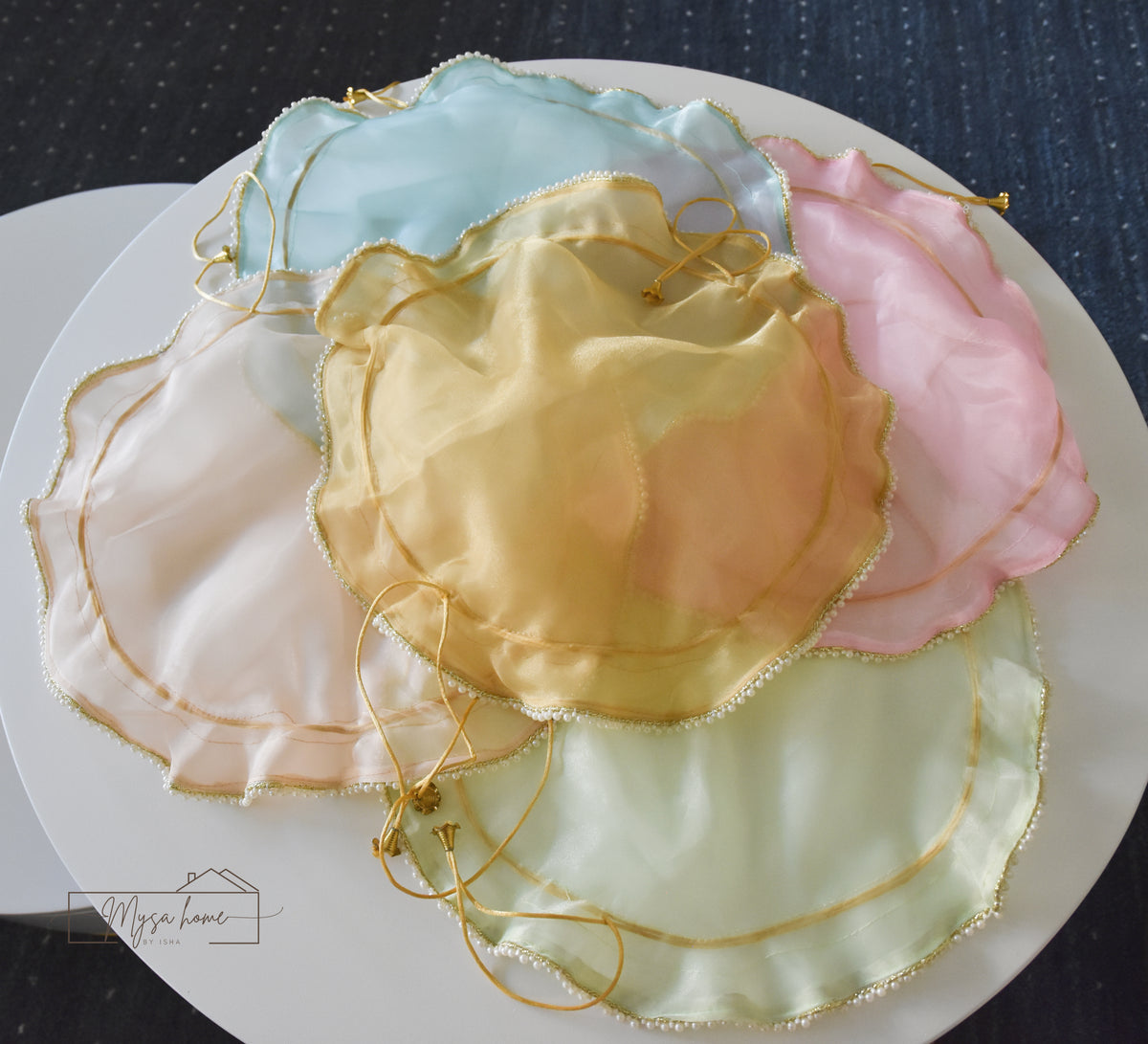 Luxurious Drawstring Platter Potli Bags- Elegant Gifting Pouch