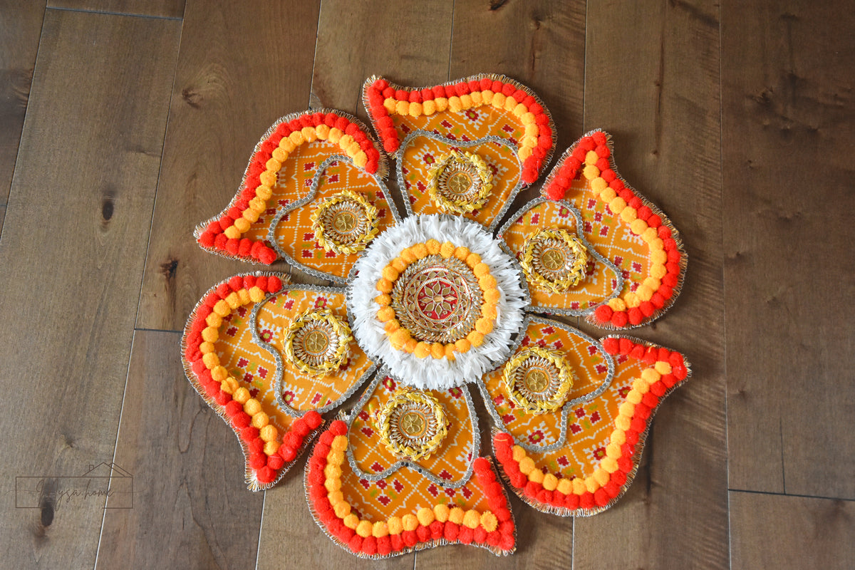 Rangoli Mats : Flower Mats Set of 7