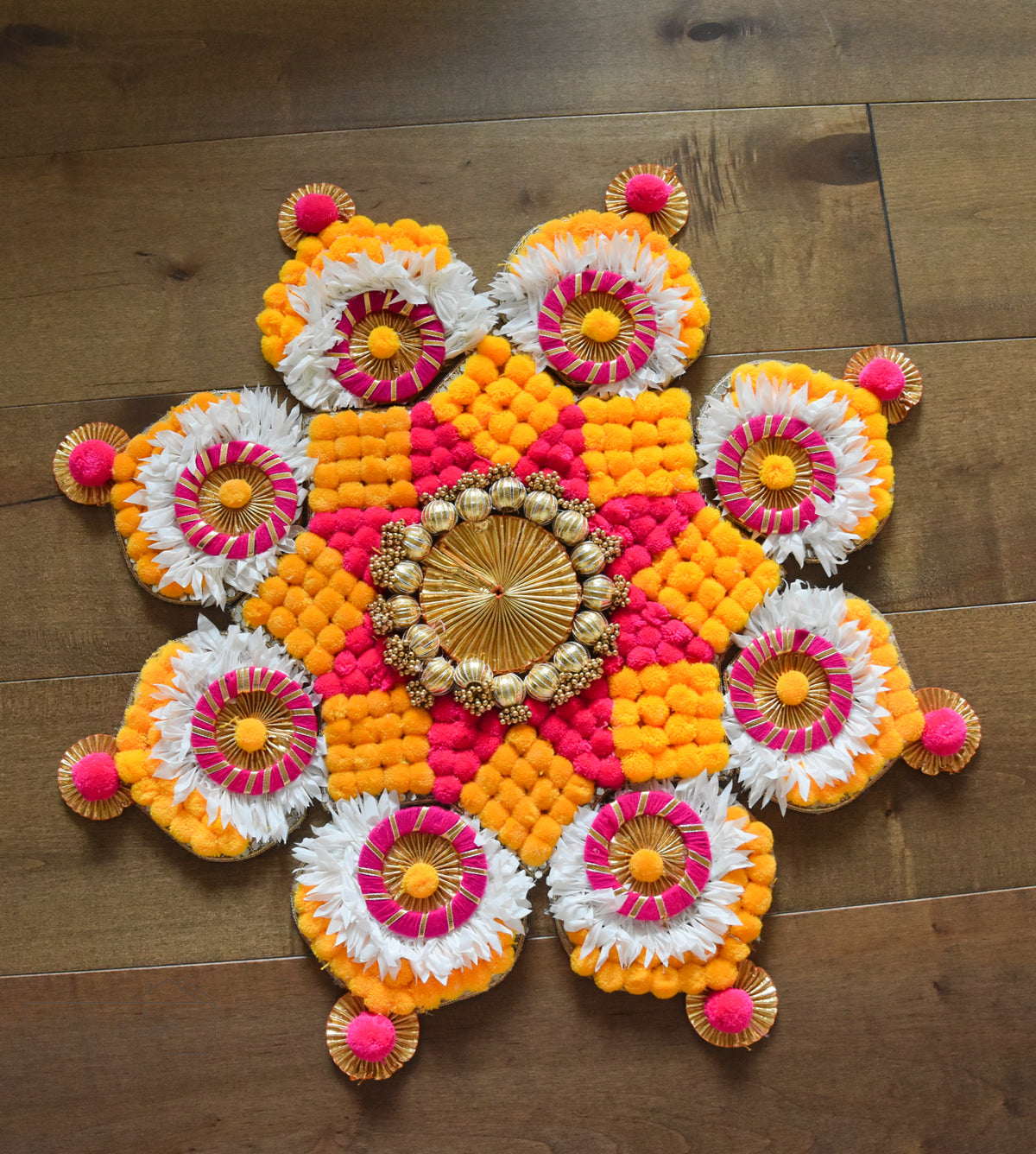 Rangoli Mats : Flower Mats Set of 9