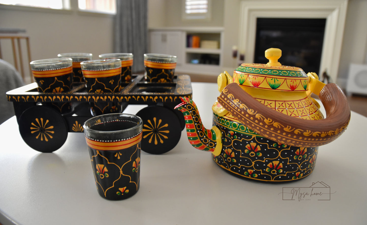 Hand Painted Teapot/ Kettle Set - Shahi