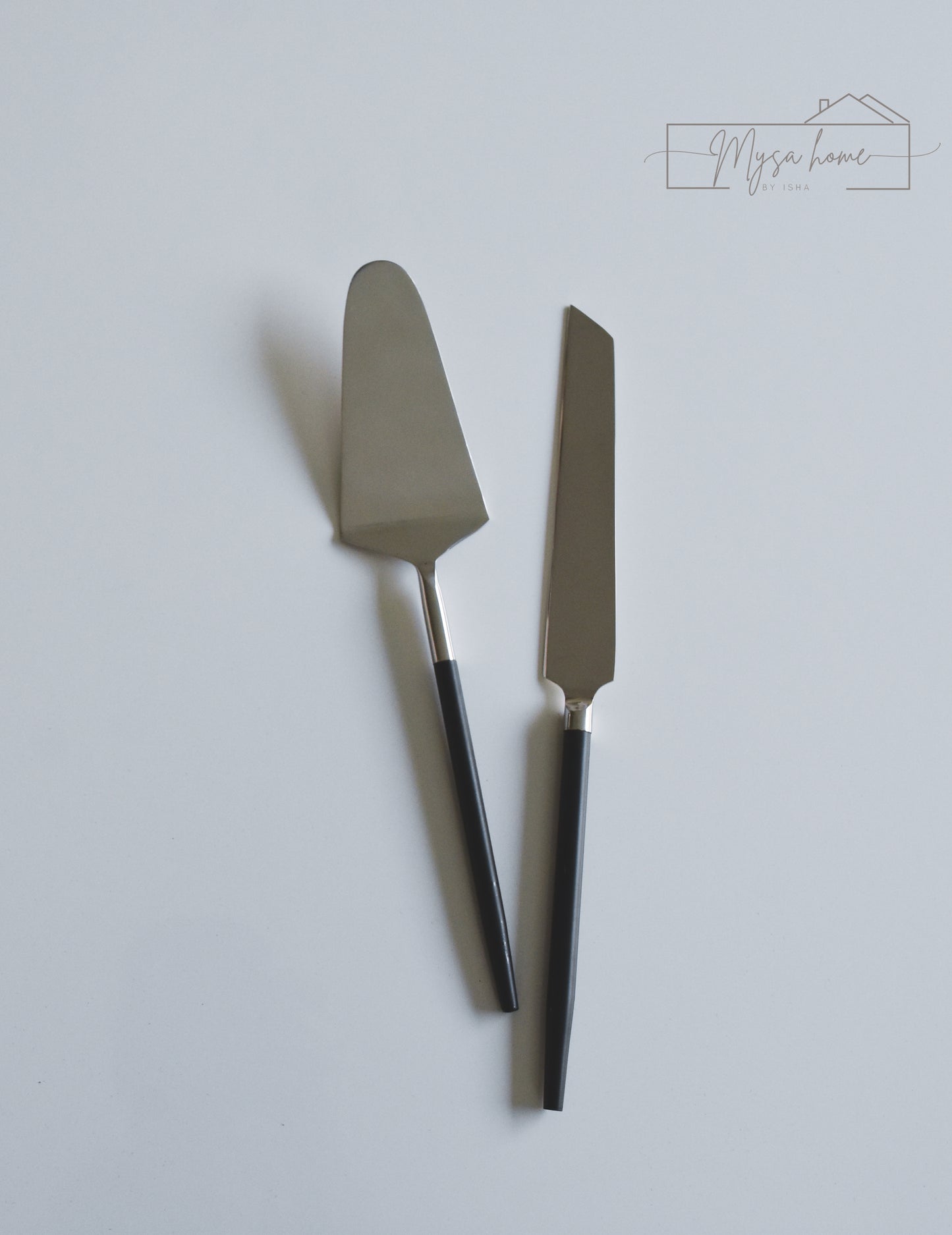 Cake Cutting Set - Black & Silver Collection