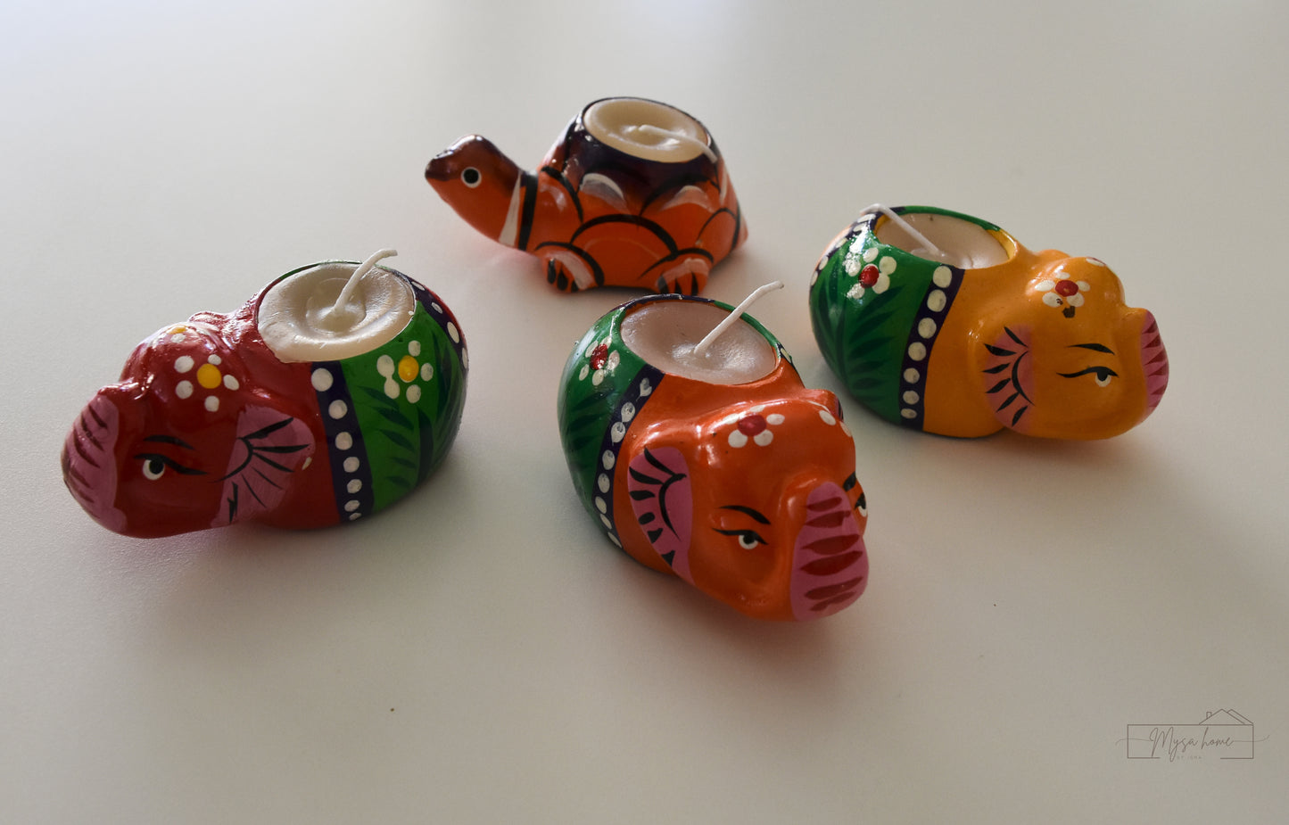 Handmade Pottery Candle/ tea light holder - Elephant