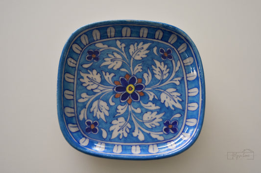 Blue Pottery Tray 4x6" - Nila