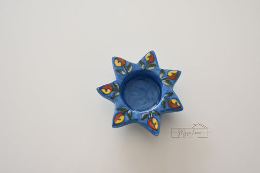 Star Tea Light Diya -5 Blue Bud