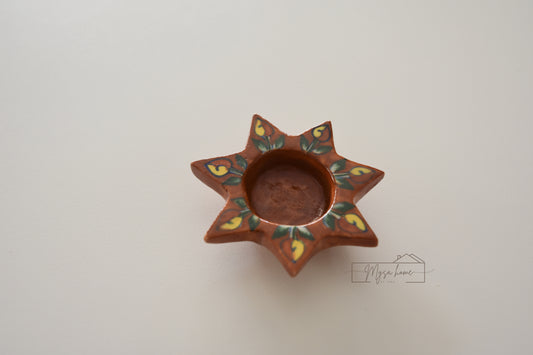 Star Tea Light Diya -6 Brown Bud