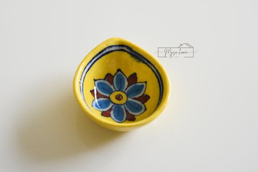 Traditional Jaipur blue pottery diya – perfect for pooja or gifting