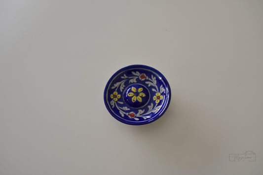 Blue Pottery Incense Holder Round