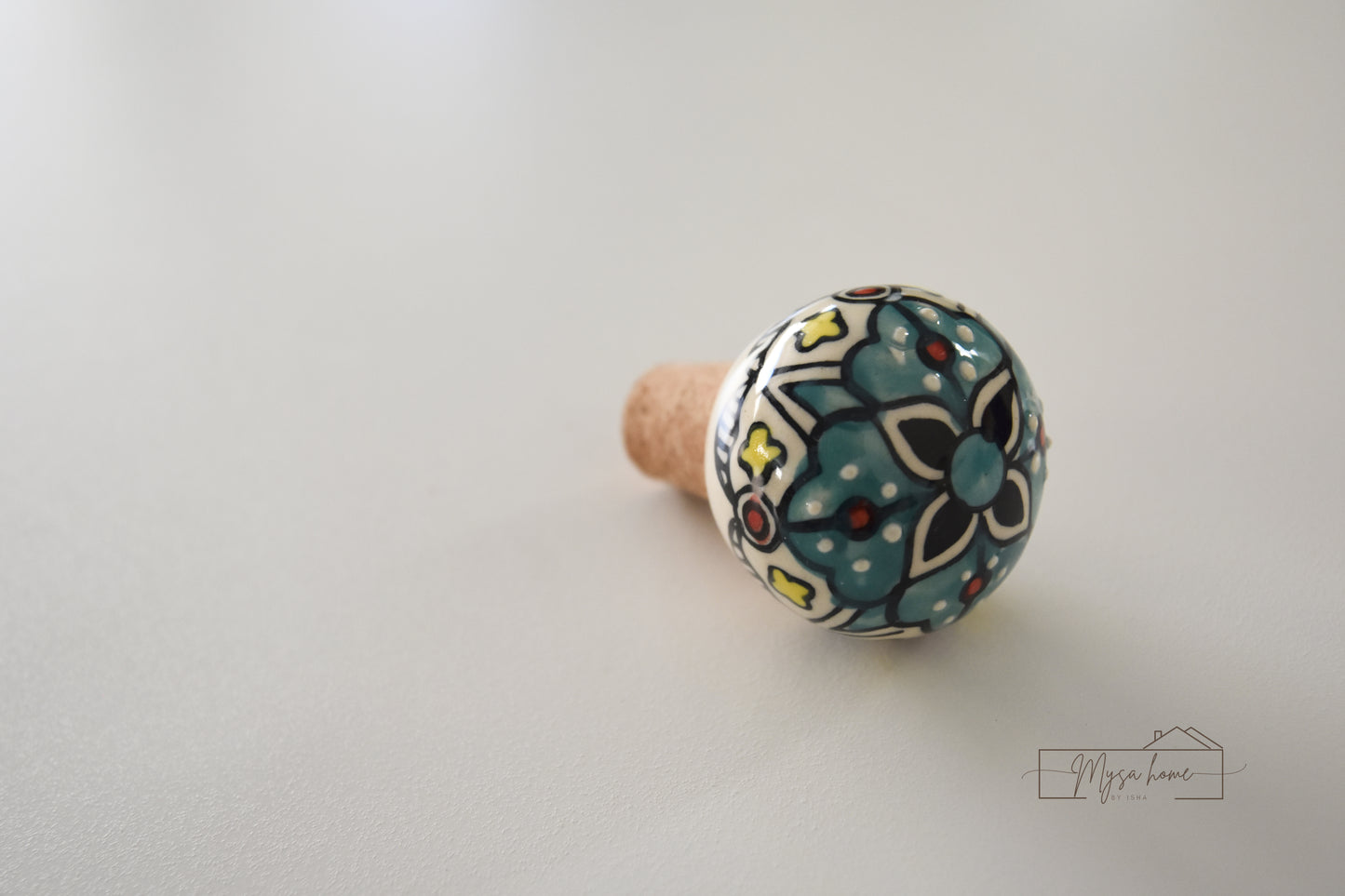 Blue Pottery - Flowers Bottle Stopper