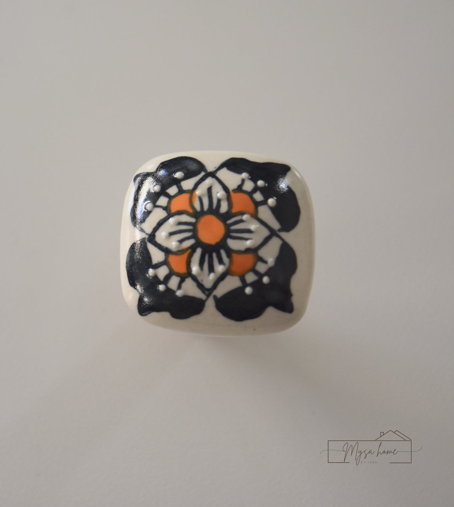 Blue Pottery - Square Flower Bottle Stopper