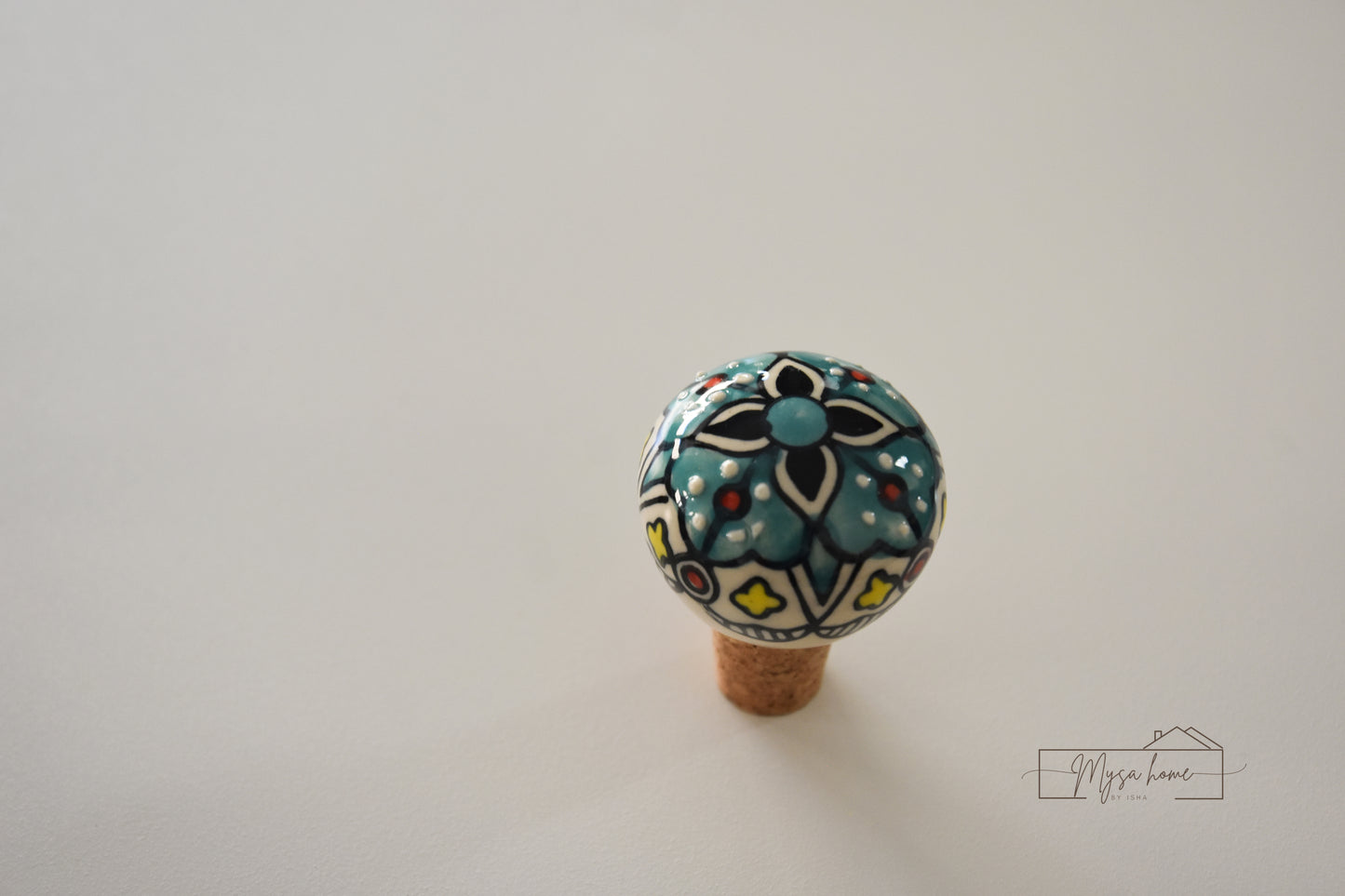 Blue Pottery - Flowers Bottle Stopper