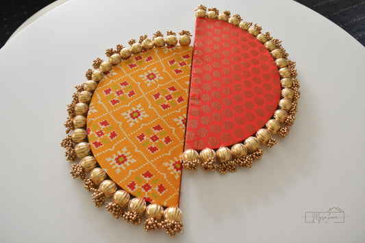 Rangoli: Reversible D - Mat 14" Red-Yellow