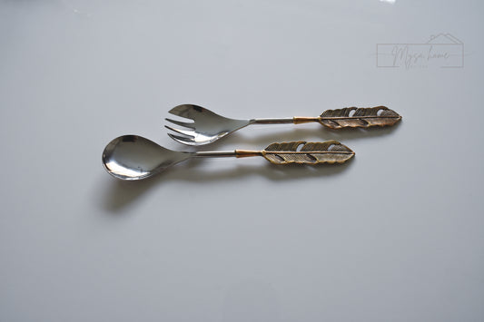 Salad Server - Gold Feather Collection