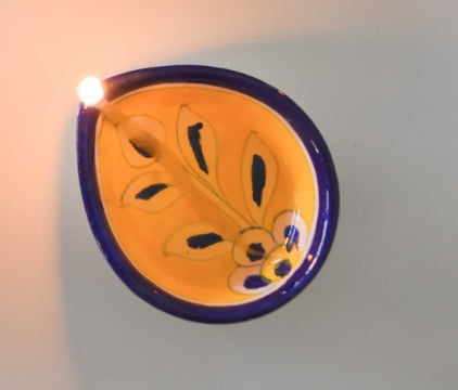 Blue Pottery Diya