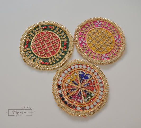 Gota Patti Mats (Medium) | Rangoli, Pooja Aasan & Table Decor