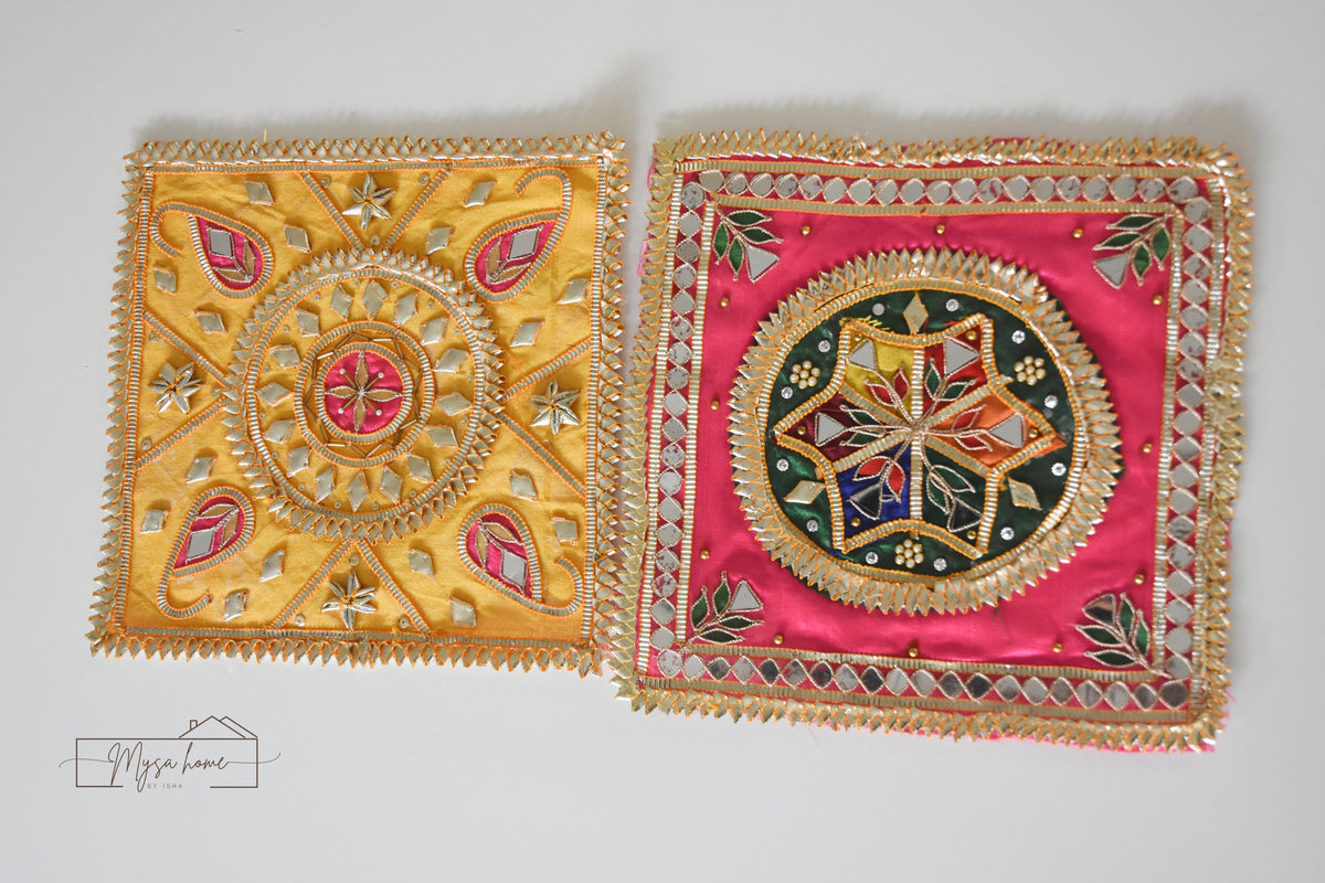 Gota Patti Mats (Medium) | Rangoli, Pooja Aasan & Table Decor