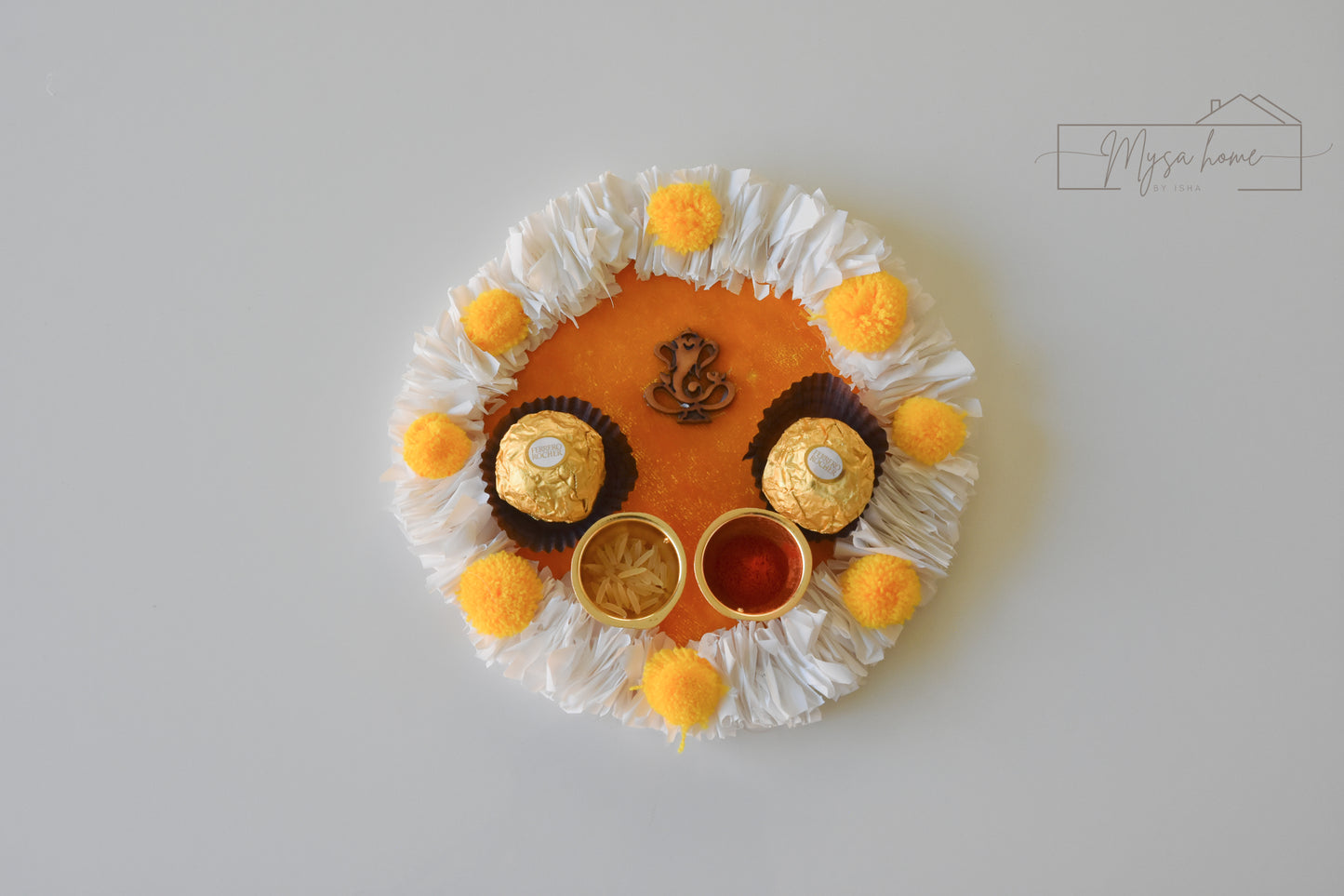 Haldi KumKum Platter- Ganesha Velvet