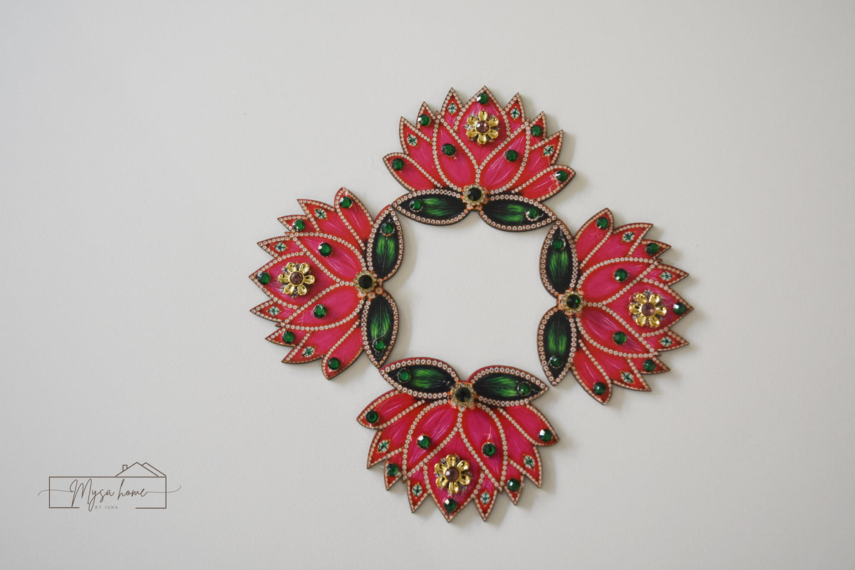 Lotus MDF Cutout with stone detailing