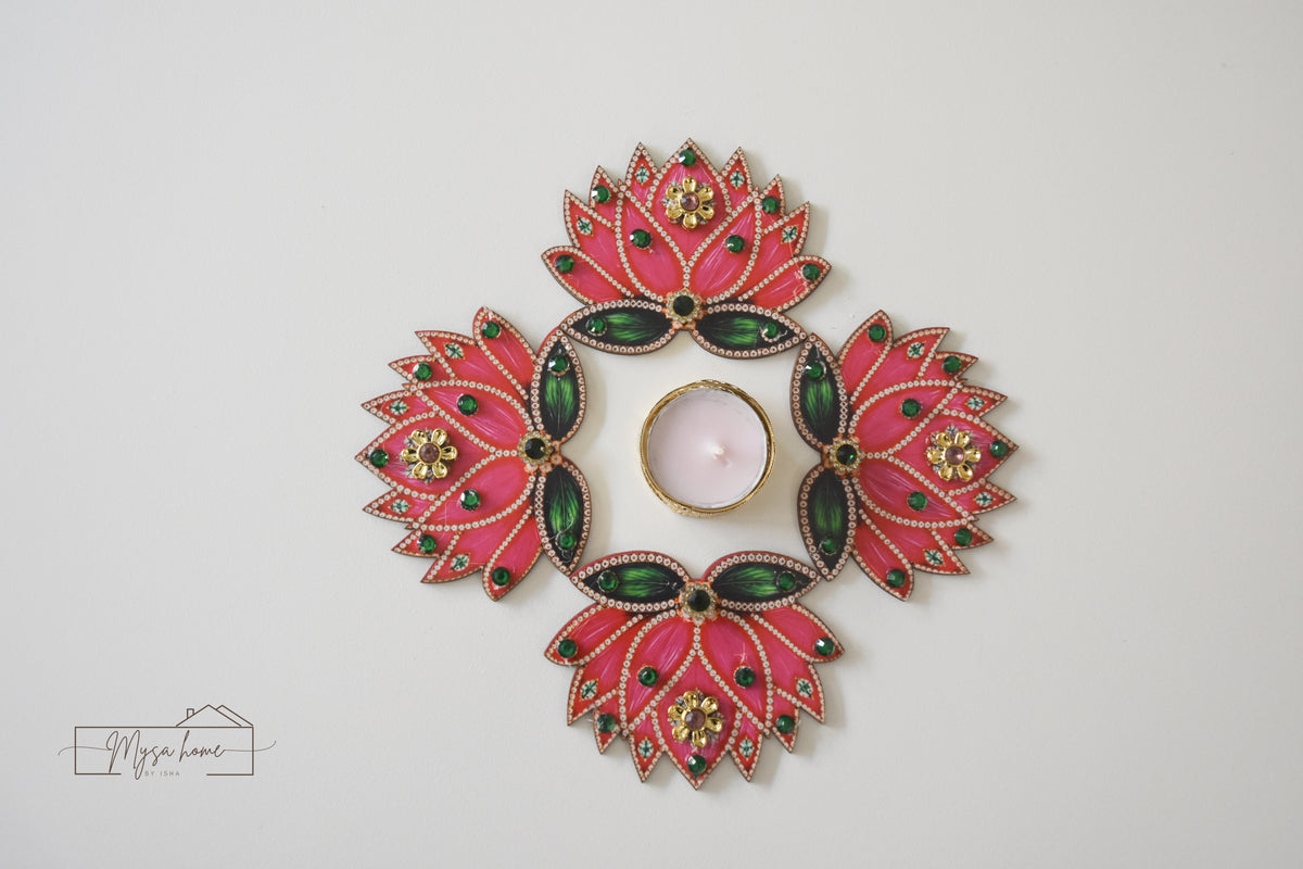 Lotus MDF Cutout with stone detailing