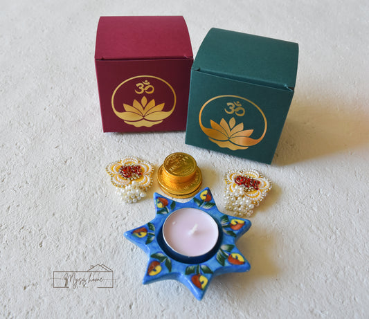 Favor - Jyoti (with Blue Pottery candle holder & Shubh Labh)