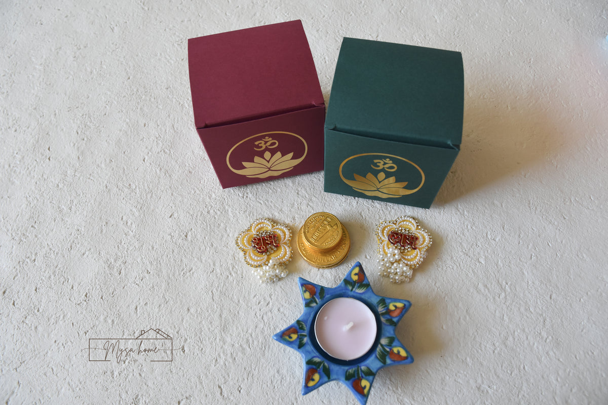Favor - Jyoti (with Blue Pottery candle holder & Shubh Labh)
