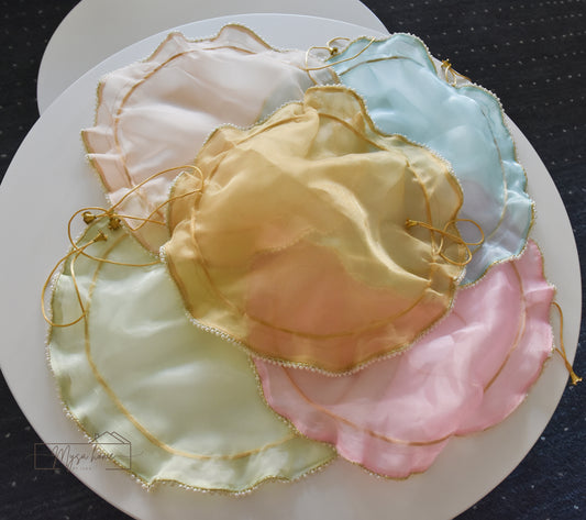 Luxurious Drawstring Platter Potli Bags- Elegant Gifting Pouch
