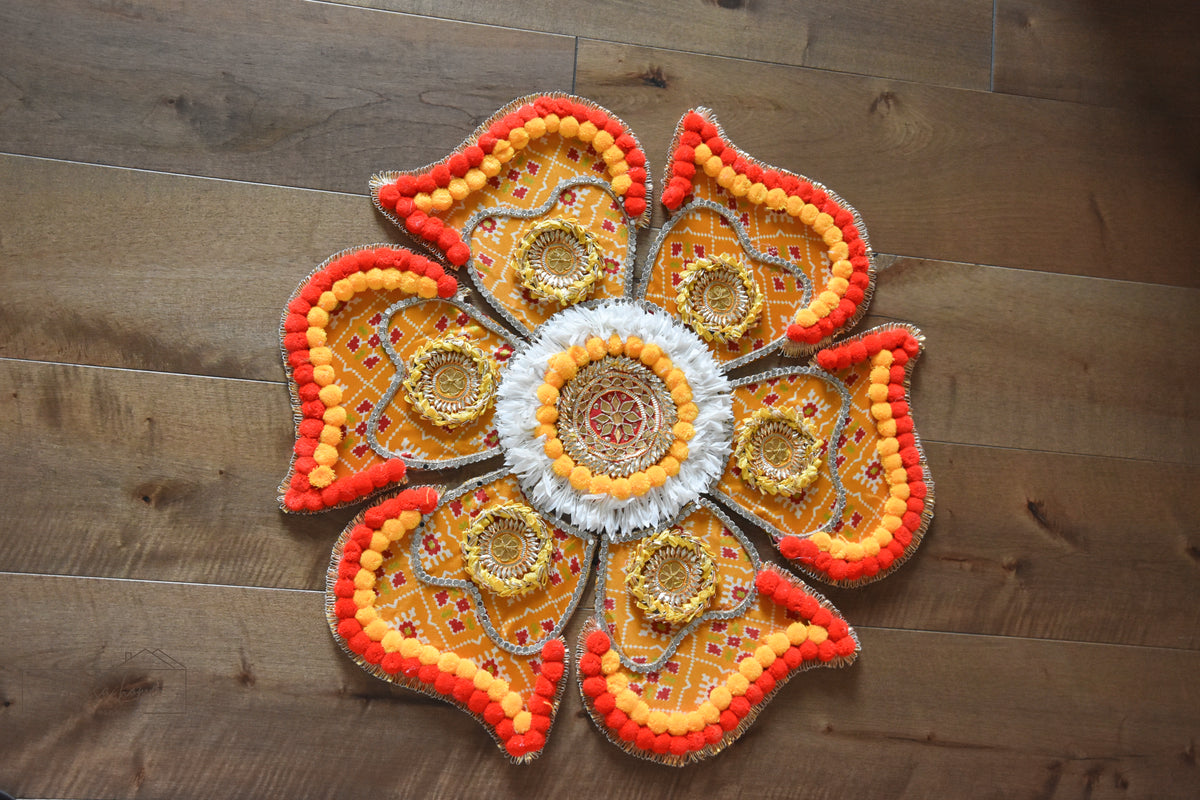 Rangoli Mats : Flower Mats Set of 7