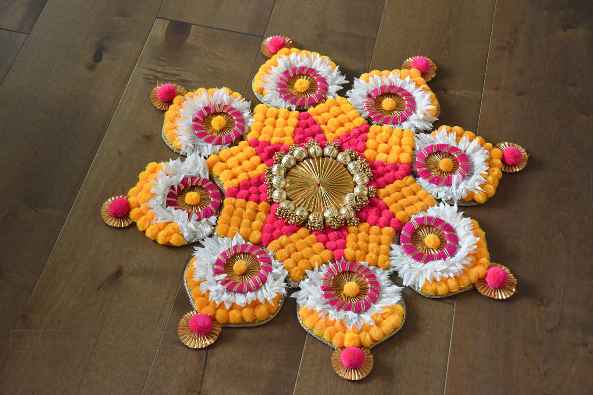 Rangoli Mats : Flower Mats Set of 9