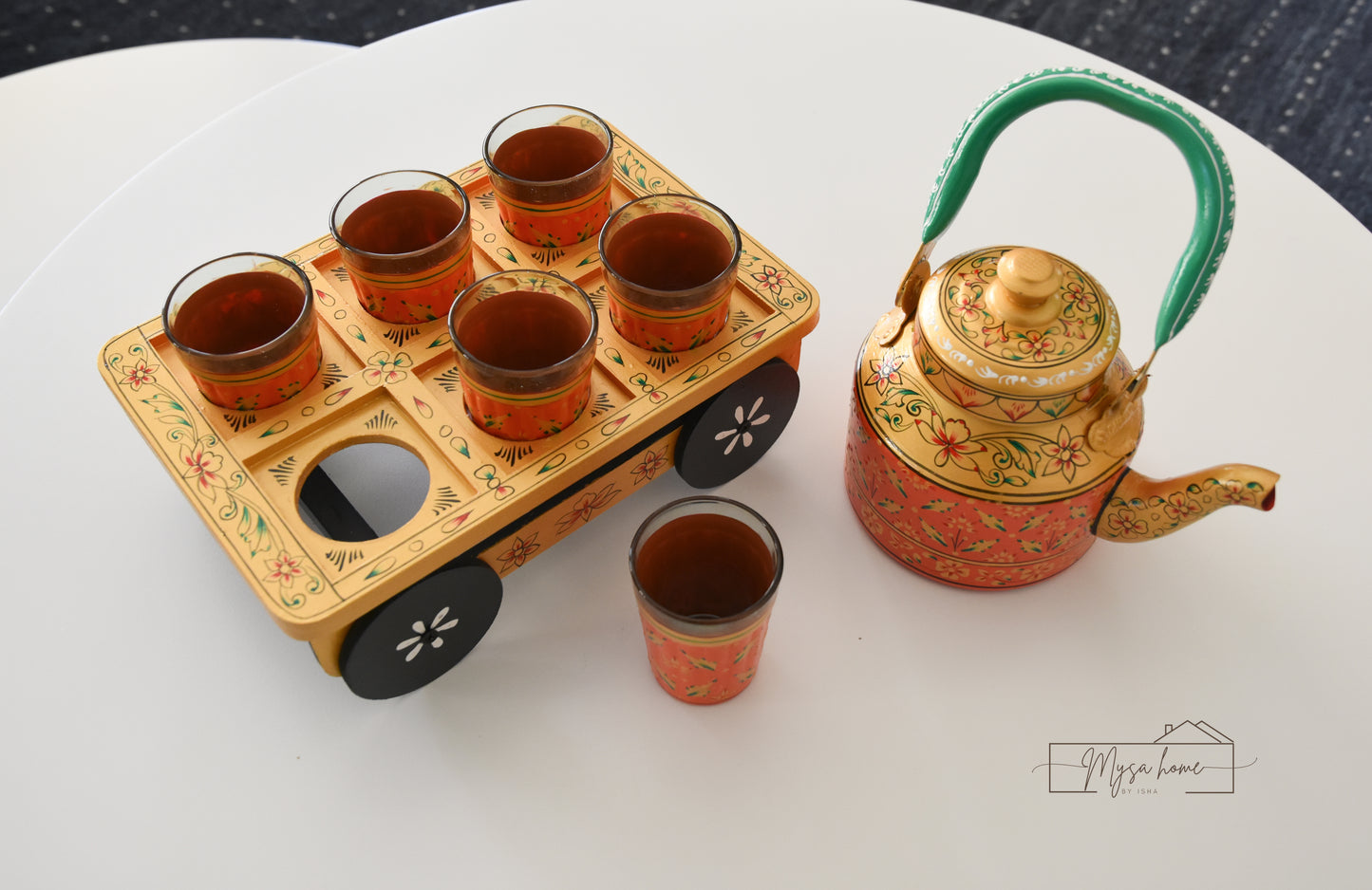 Hand Painted Teapot/ Kettle - Phool (Stainless Steel)
