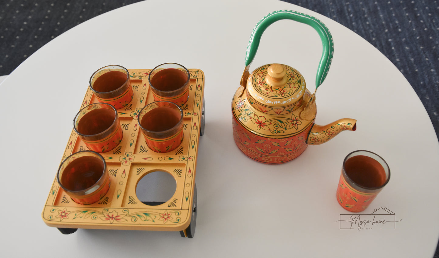 Hand Painted Teapot/ Kettle - Phool (Stainless Steel)
