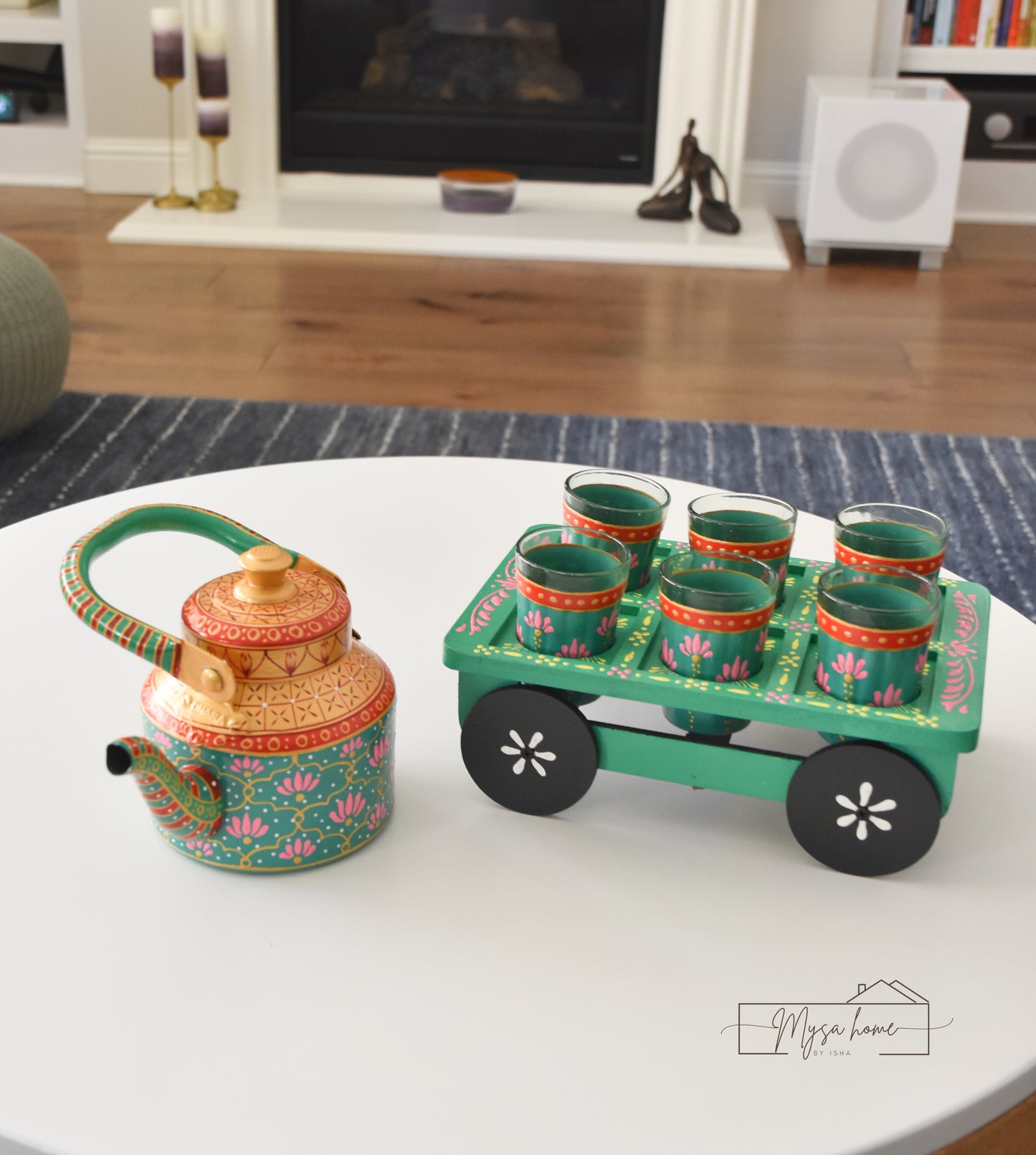 Hand Painted Teapot/ Kettle - Kamal (Stainless Steel)
