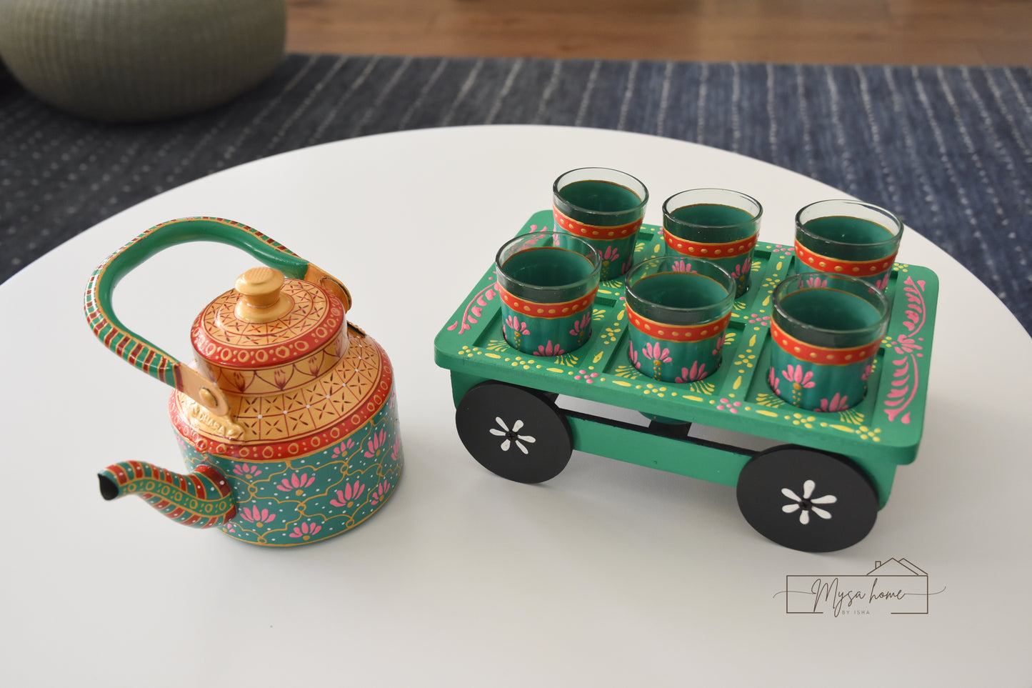 Hand Painted Teapot/ Kettle - Kamal (Stainless Steel)