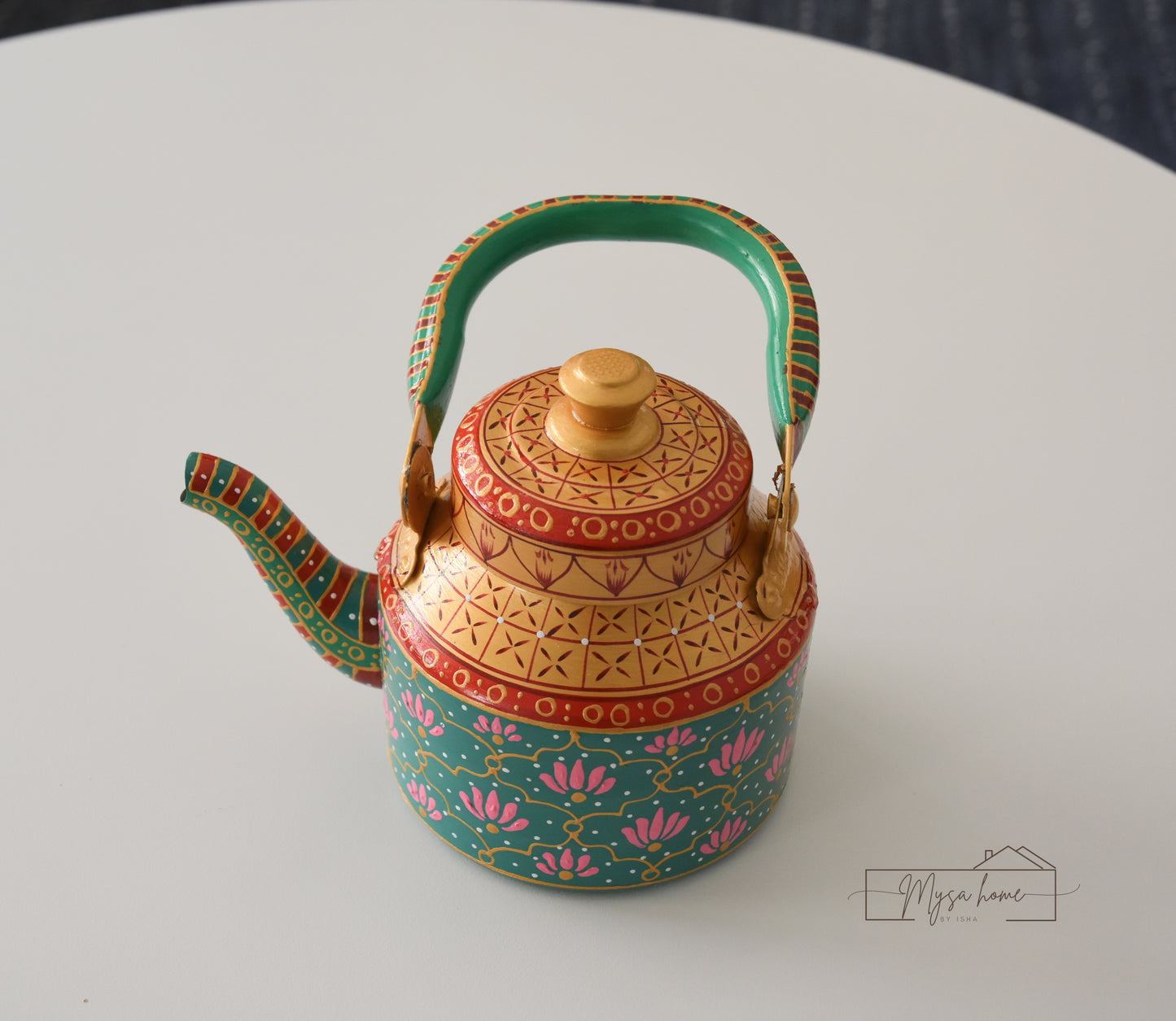 Hand Painted Teapot/ Kettle - Kamal (Stainless Steel)