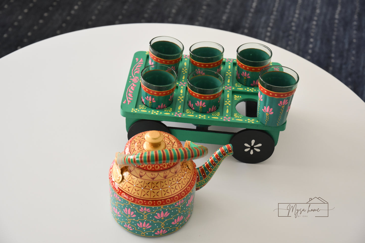 Hand Painted Teapot/ Kettle - Kamal (Stainless Steel)