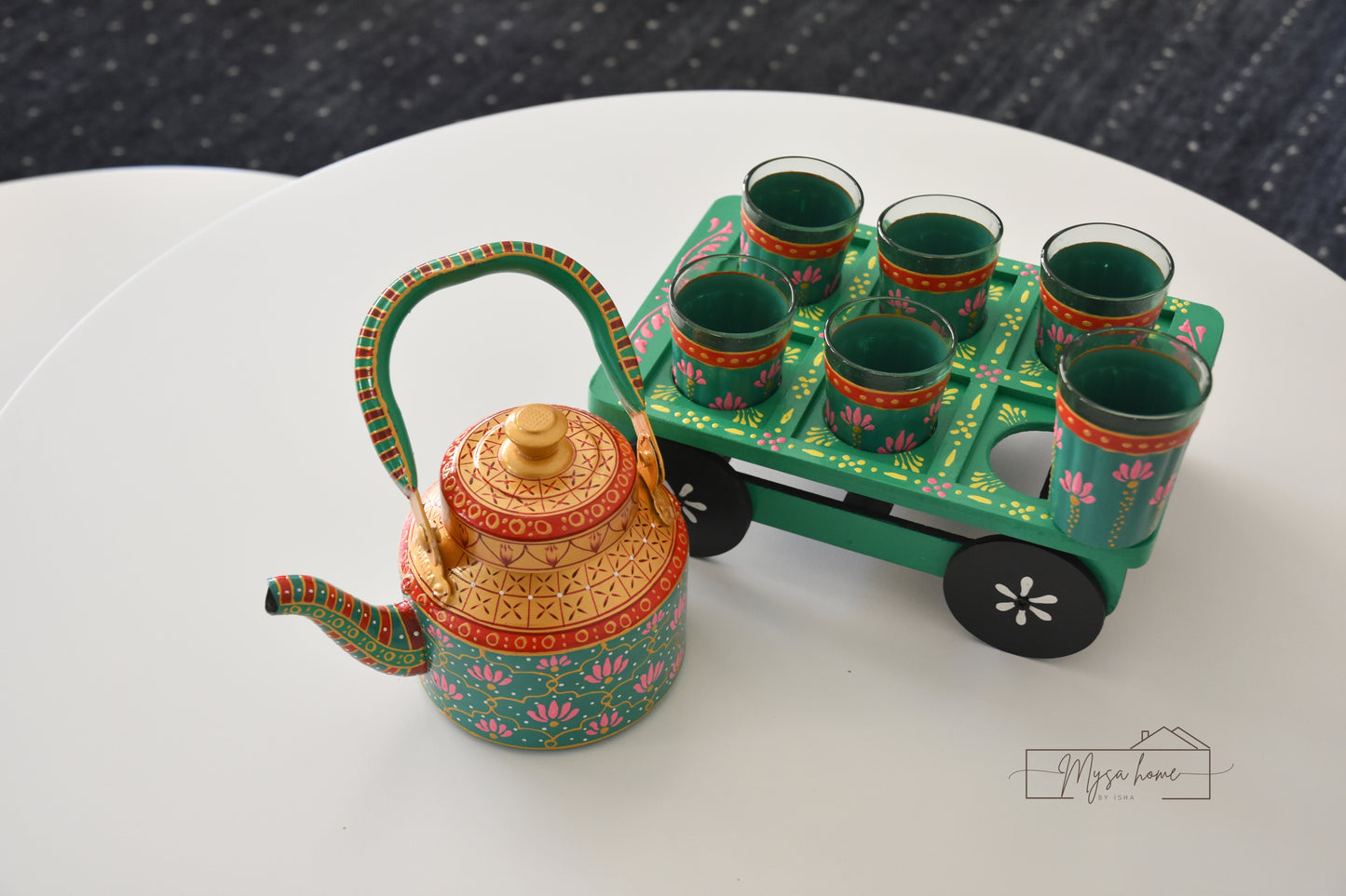 Hand Painted Teapot/ Kettle - Kamal (Stainless Steel)